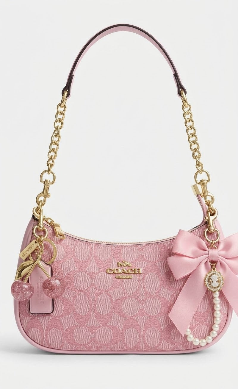 Pink Pearl Bow Shoulder Bag